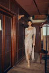Silver Draped Saree Set