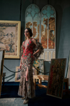 Floral Embroidered Sheer Gown