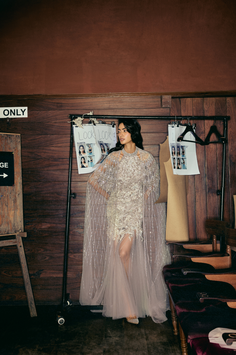 Silver Cape Gown