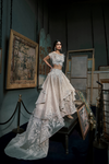 Ivory Draped Trail Lehenga