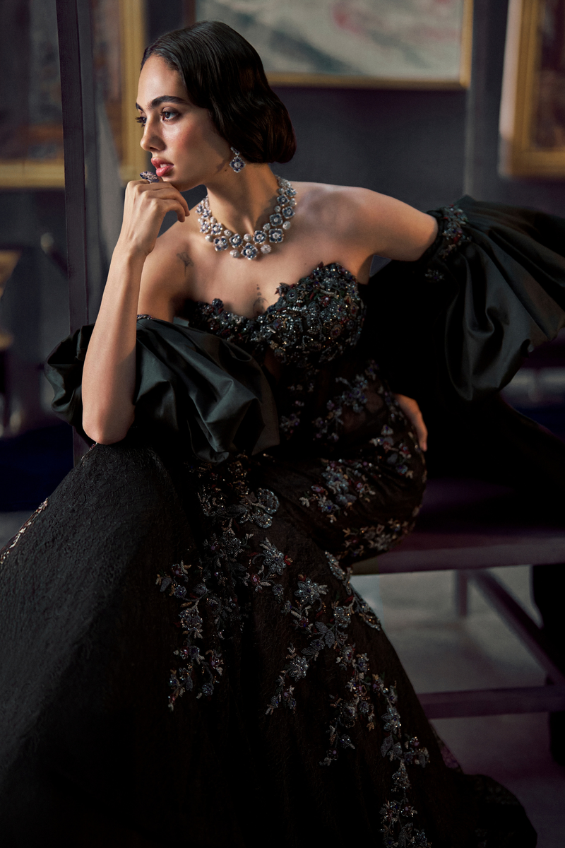 Black Embellished Ball Gown