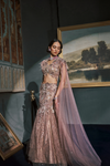 Embellished Mermaid Lehenga with Draped Cape