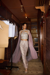 Silver Corset Pantsuit Set