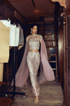Silver Corset Pantsuit Set