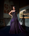 Midnight Purple Embroidered Gown